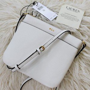 NEW! LAUREN RALPH LAUREN WHITE CROSSBODY BAG PURSE